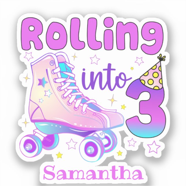 Sticker Rollage En 3 - Patinage à rouleaux mou Anniversair (Recto)