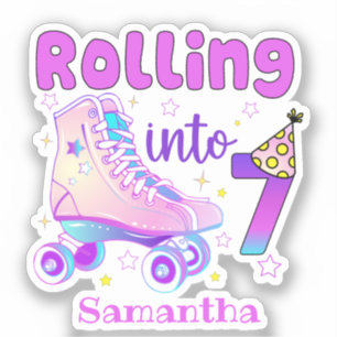 Sticker Rolling In 7 Roller Skater Anniversaire Célébrati