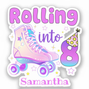 Sticker Rolling In 8 Roller Skater Anniversaire Célébrati