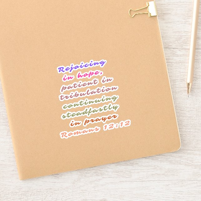 Sticker Romains 12:12 Citation Bible chrétienne Verse Stic (Carnet)