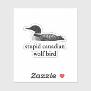 Sticker Romance de hockey stupide sur l'oiseau loup canadi