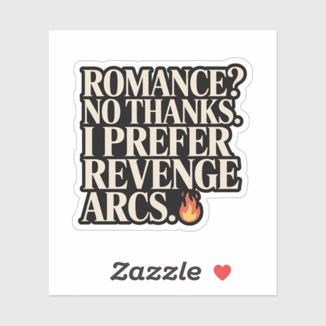 Sticker Romance ? Non merci. Je Préfère Revenger Arcs (Feuille)