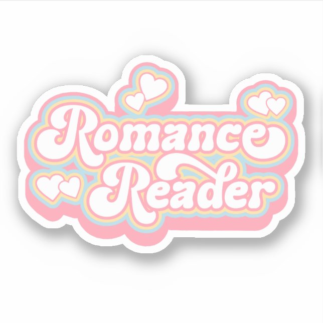 Sticker Romance Reader Pastel Retro Book Lover Citation (Devant)