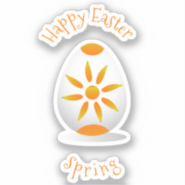 Sticker Romantic Happy Easter Minimalist dessin animé joli