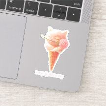 Romantic Rose: Miss Meow Pink Ice Cream Cone Art