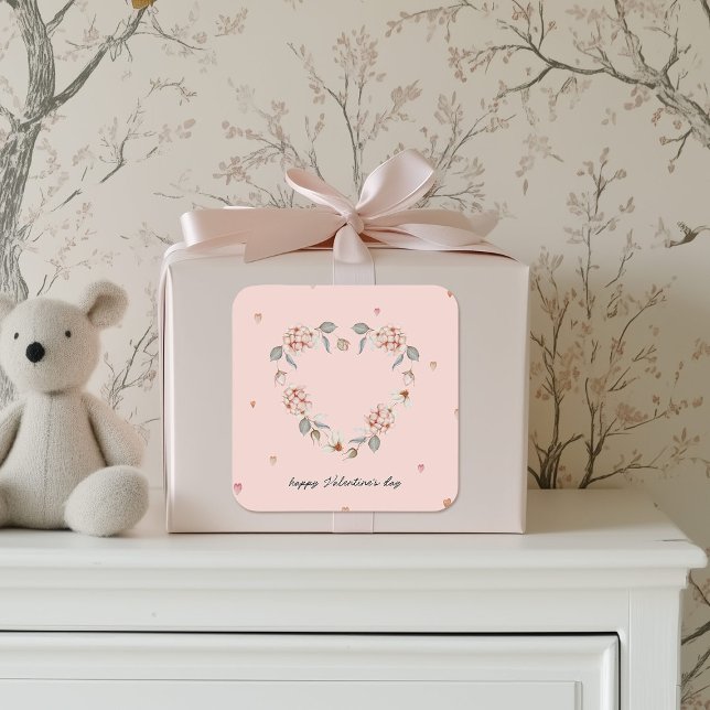 Sticker romantique de Saint-Valentin avec coeur fl (Créateur téléchargé)