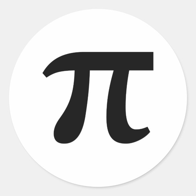 Sticker Rond π Pi Écriture Noire (Devant)