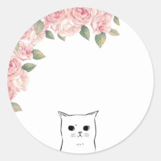 Sticker Rond С chat