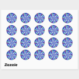 Sticker Rond С flocons de neige