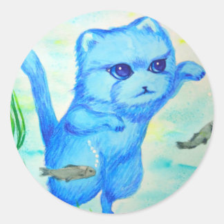 STICKER ROND みずうみのネコ