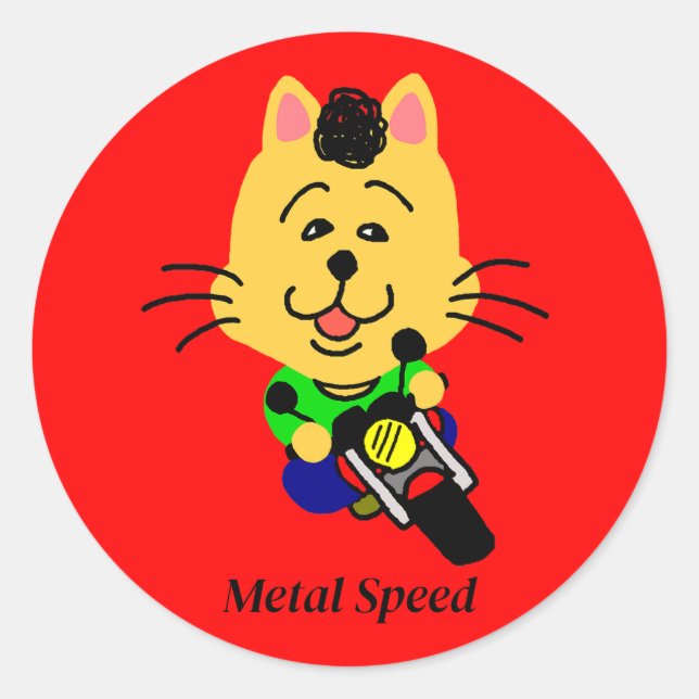 STICKER ROND メタルスピード　全開ネコちゃん (Devant)