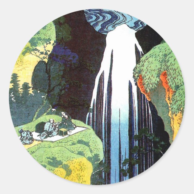 Sticker Rond 北 斎 Hokusai Amida (Devant)
