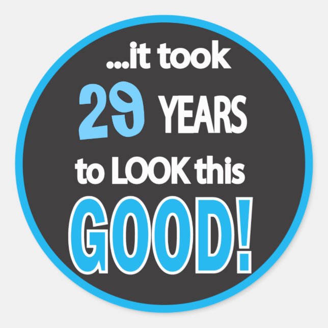 Sticker Rond 00e anniversaire Années - Bleu (Devant)