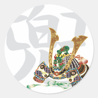 Sticker Rond 10007.kabuto japanese samurai