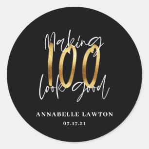 Sticker Rond 100 ans d'or