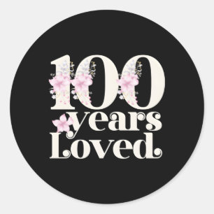 Sticker Rond 100 Ans Grand-Mère Aimée 100E Py 100