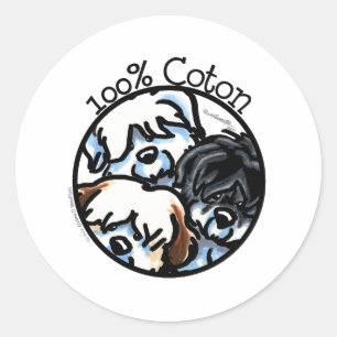 Sticker Rond 100% Coton de Tulear