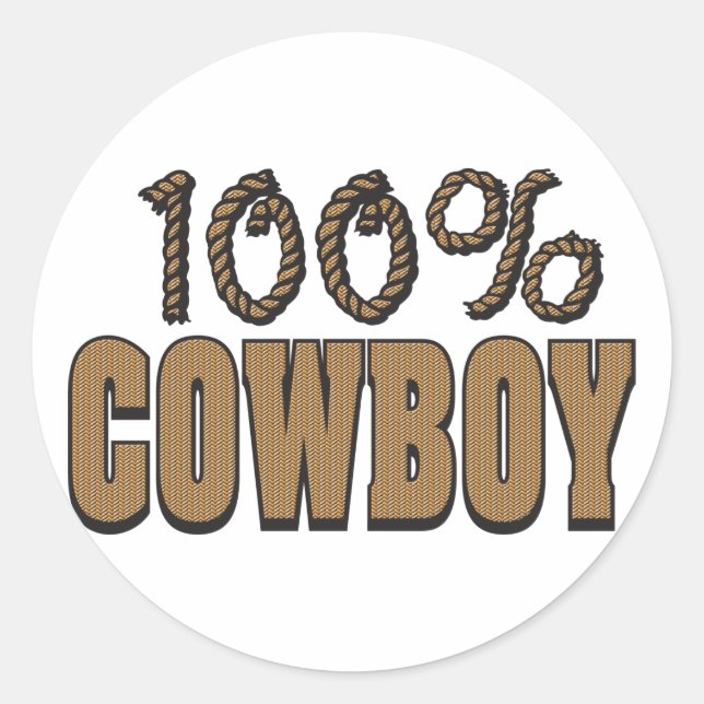 Sticker Rond 100 % Cowboy (Devant)