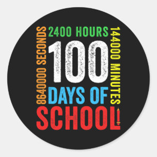 Sticker Rond 100 Jours 2400 Heures 144000 Minutes