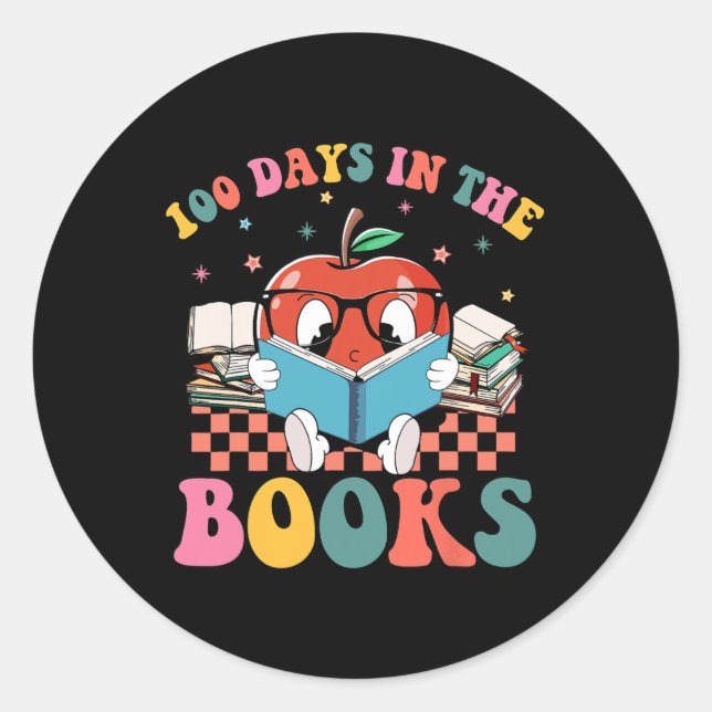 Sticker Rond 100 Jours Dans Les Livres Lecture Enseignant 100èm (Devant)