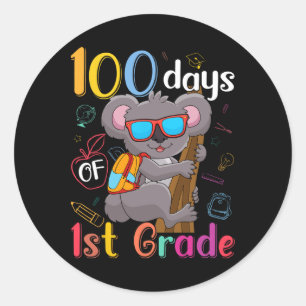 Sticker Rond 100 Jours de 1ère année Koala 100e jour école prem