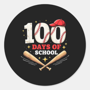 Sticker Rond 100 Jours De Baseball Scolaire 100E Jour D'École