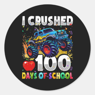 Sticker Rond 100 Jours De Camion Monster 100E Jour De Scho