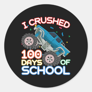 Sticker Rond 100 Jours De Camion Monster 100E Jour De Scho