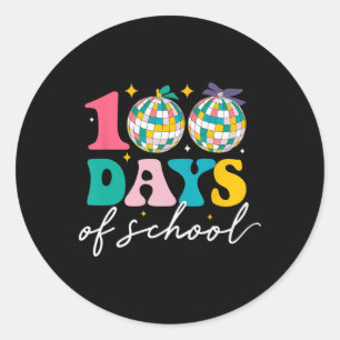 Sticker Rond 100 Jours De Célébration Du Bal Disco De L'École