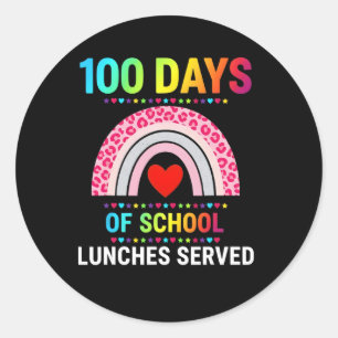 Sticker Rond 100 jours de déjeuners scolaires servis déjeuner a