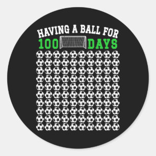 Sticker Rond 100 Jours De Football Scolaire 100E Jour D'École P