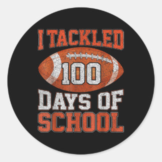 Sticker Rond 100 Jours De Football Scolaire 100E Jour Pour Garç