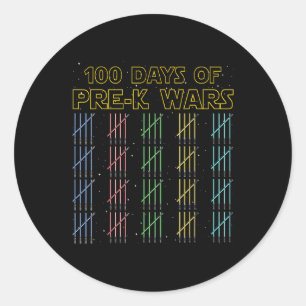 Sticker Rond 100 Jours De Guerre D'Avant-Ck 100E Jour D'École
