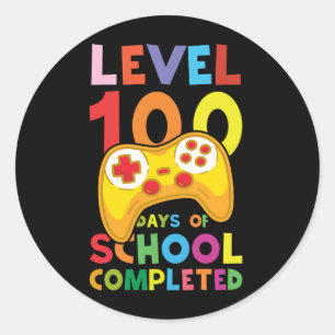 Sticker Rond 100 jours de jeu coloré à l'école