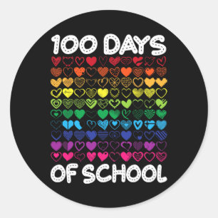 Sticker Rond 100 Jours De L'École Enseignant Ou Étudiant D'Amou
