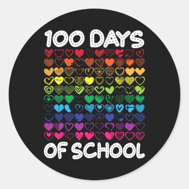 Sticker Rond 100 Jours De L'École Enseignant Ou Étudiant D'Amou (Devant)