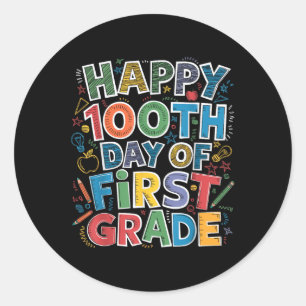 Sticker Rond 100 Jours De Première 1ère Année Enseignant Enfant