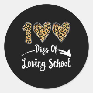 Sticker Rond 100 Jours D'École D'Amour