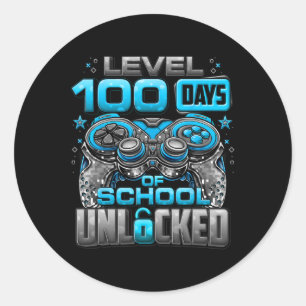 Sticker Rond 100 Jours D'École Déverrouillé Garçons 100E Jour D