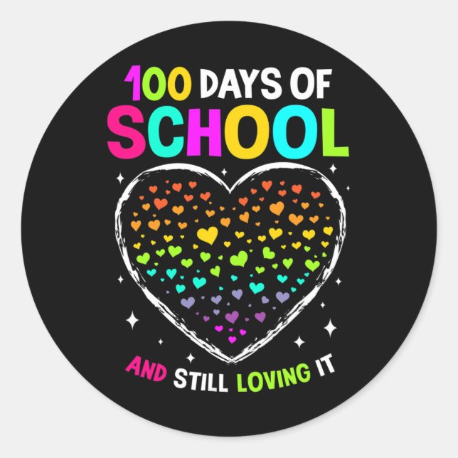 Sticker Rond 100 Jours D'École Fêtent Le 100E Jour De L'École B (Devant)