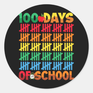 Sticker Rond 100 Jours D'École Joyeux 100E Jour D'Enseignement