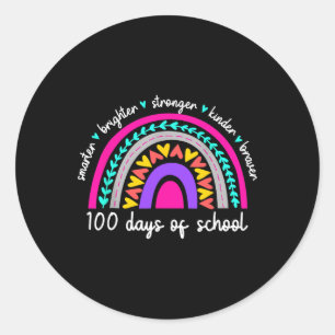 Sticker Rond 100 Jours D'Enseignant Team Croissance Esprit Coup