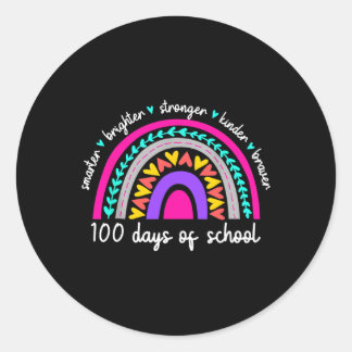 Sticker Rond 100 Jours D'Enseignant Team Croissance Esprit Coup