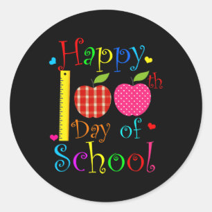 Sticker Rond 100 Jours D'Enseignants Scolaires Enfants Filles G