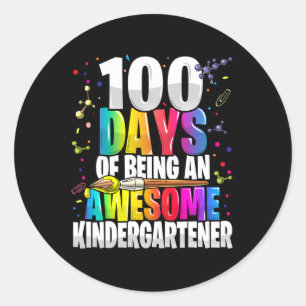 Sticker Rond 100 jours d'être un superbe jardin d'enfants 100e