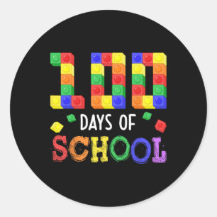 Sticker Rond 100 Jours Édifice scolaire brique Construire Étudi