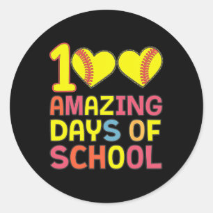 Sticker Rond 100 Jours Extraordinaires De L'École Joueur Logici