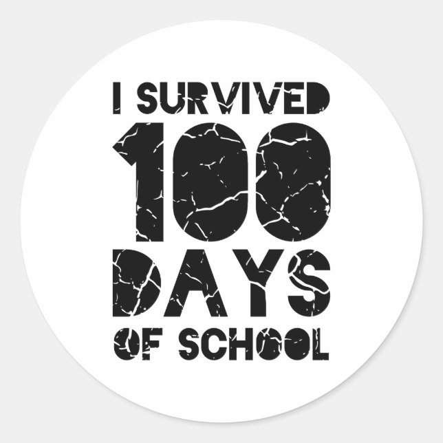 Sticker Rond 100 jours heureux d'autocollants scolaires (Devant)