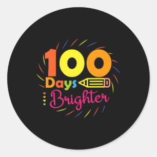Sticker Rond 100 Jours Plus Brighton - 100 Jours D'Enseignant S