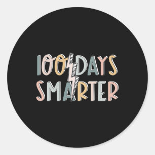Sticker Rond 100 Jours Smarter Joyeux 100E Jour D'Étudiant